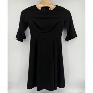 HOMRAIN Black Formal Bell Sleeve Fit Flare Midi Dress Women X-Large Evening Gown